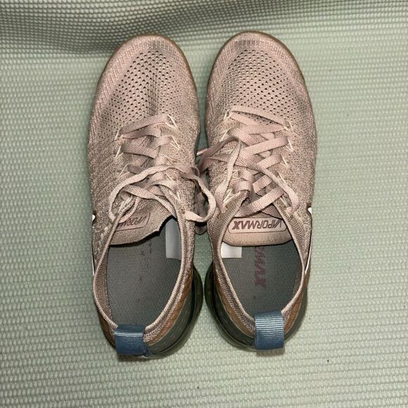 Nike Air Vapormax Flyknit 2 Shoes Womens Size 7.5 942843-203 Rose Gold Bio Beige - Picture 9 of 9